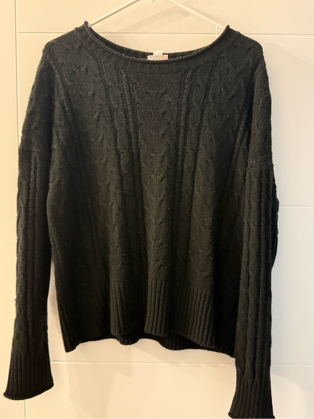 LuLaRoe Black Cable Knit Crewneck Sweater